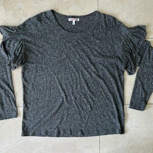 Grey Sundry Longsleeve T-Shirt with Ruffle